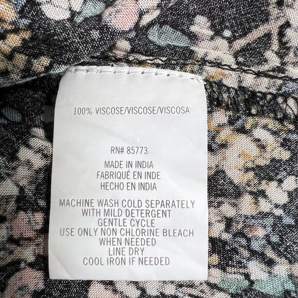 O'Neill Tylee Dress Black Floral Print Womens Medium Cottage Beachy Surfer NWT‎ - Picture 7 of 8